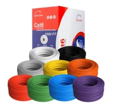 CAT6 1000FT Solid Ethernet Cable UTP 23AWG 10Gbps CCA Network Bulk Wire RJ45 LOT