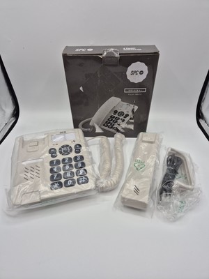 SPC 3602 Tisch Oder Wandmontage Telefon Mit Beleuchtet Display Akku Weiß