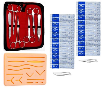 Suture Practice Kit Complete Suture Training Kit With Silicone Pad 27 Pcs