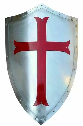 Mittelalter Ritter Kreuzritter Heizschild | Krieger Templer Schild für Wanddeko - Bild 1 von 5