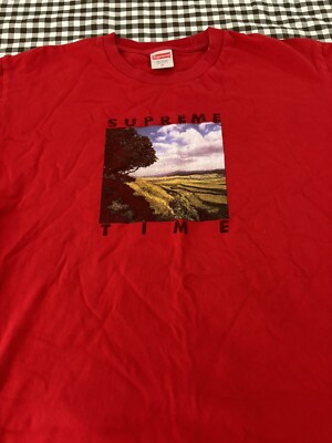 Supreme Supreme Time Tee 'Red' Size M | eBay