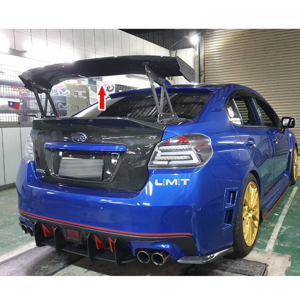 Matte Black High Kick Rear Trunk Spoiler for 2019 Subaru WRX 4DR STI JS