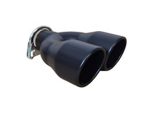Auspuff Blende Endrohr 2x90mm rund Edelstahl schwarz in Sportauspuff Optik