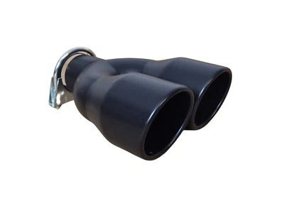 Tubo De Escape 2X 90Mm Negro Para AUDI BMW FIAT HONDA KIA - Imagen 1 de 4