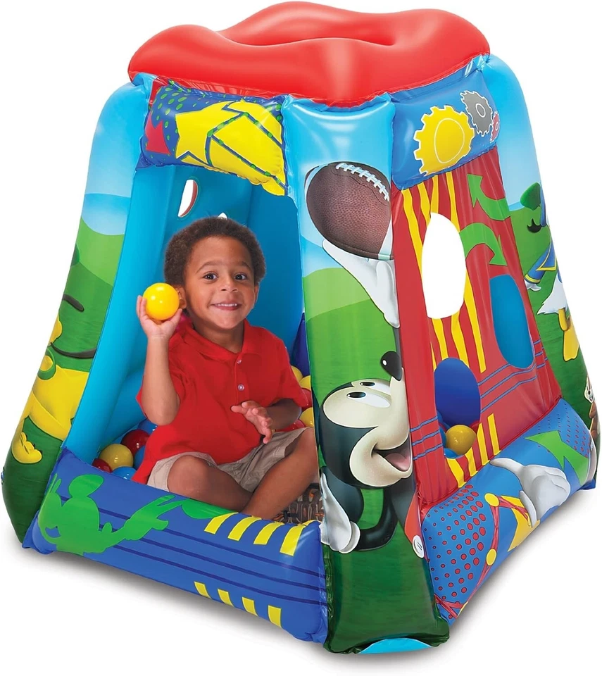 Disney Mickey Mouse teniendo una pelota Playland 50 Ball Pit inflable niños pequeños Foto 2 de 3