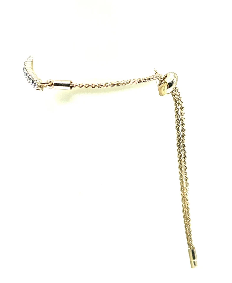 Brazalete Tenis Swarovski Elements Cristal Oro Borla Bolo Deslumbrante Foto 4 de 4