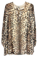 NWT Show Me Your Mumu Thunderbird Mini Dress XS Tunic Animal Tiger Print Chiffon