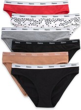 6PK Hanes Originals Womens Bikini Underwear Breathable Stretch Cotton MEDIUM