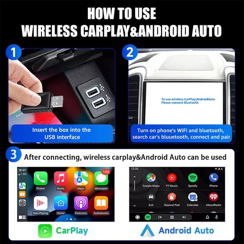 Adattatore Carplay Wireless 2 in 1 Android Adattatore Auto USB Car Dongle Connect Box※ - Foto 6 di 18