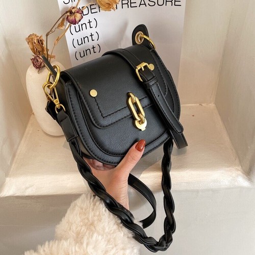 New Fashion Ladies Girls Women Leather Saddle Bags Crossbody Shoulder Bag Female - Picture 8 of 12