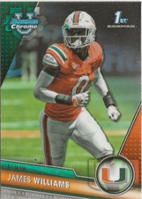 2023 Bowman Chrome University  James Williams Rookie RC Miami Hurricanes