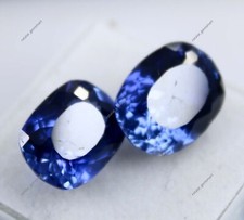 15 Ct Natural Kashmiri Blue Sapphire Cushion Cut Certified Loose Gemstone Pair