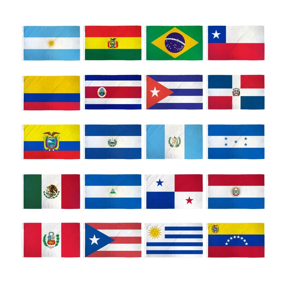 Set of 20 Latin American Country Flags 3x5ft Latin America Countries Flags  Set | eBay