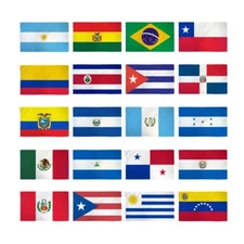 Set of 20 Latin American Country Flags 3x5ft Latin America Countries Flags Set