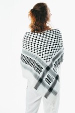 Houndstooth scarf Keffiyeh Arafat Hatta cotton wide scarf palestine Shemagh
