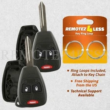 2 For 2006 2007 2008 2009 Dodge Ram Remote Shell Case Car Key Fob Cover