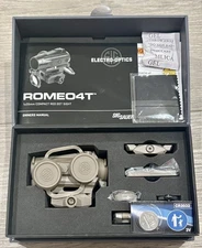 SIG Sauer Romeo4T 1X20 Solar 2MOA/65MOA Red Dot Sight with Mount, FDE - New