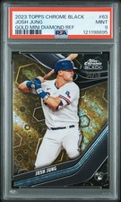2023 Topps Chrome Black #63 Josh Jung Gold Mini Diamond Ref PSA 9