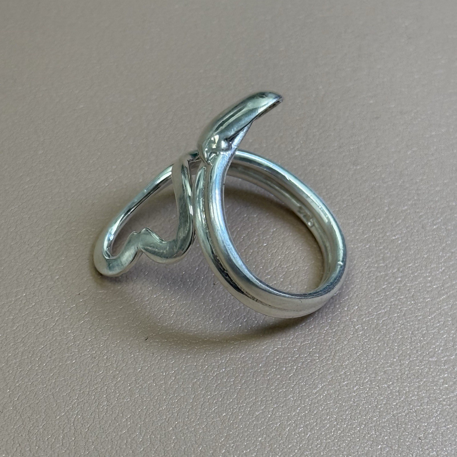 Open Heart Statement Ring Real Solid 925 Sterling… - image 5