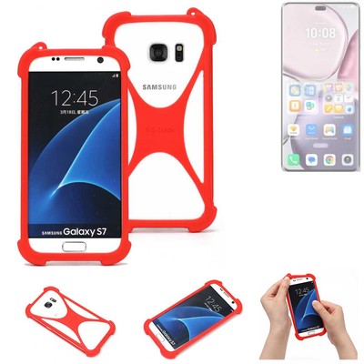 Bumper für Honor X9c Silikon Hülle Softcase Schutz Hülle Schutzring rot