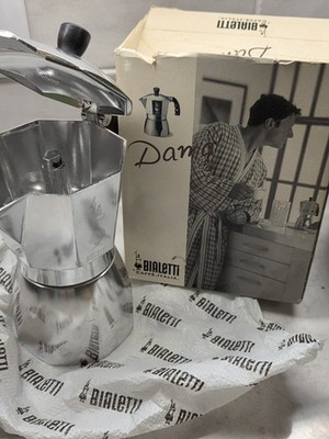 Bialetti Dama 6 Cup Stovetop Espresso Maker Italy w/ Original Box Vintage