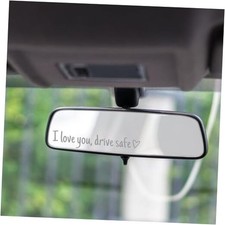 Hexqwl Rear View Mirror Stickers Car Decals 3PCS I Love You Drive Safe Sliver