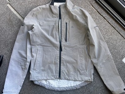 FWE Herren kleine silber reflektierende wasserdichte Fahrradjacke durchgehender Reißverschluss
