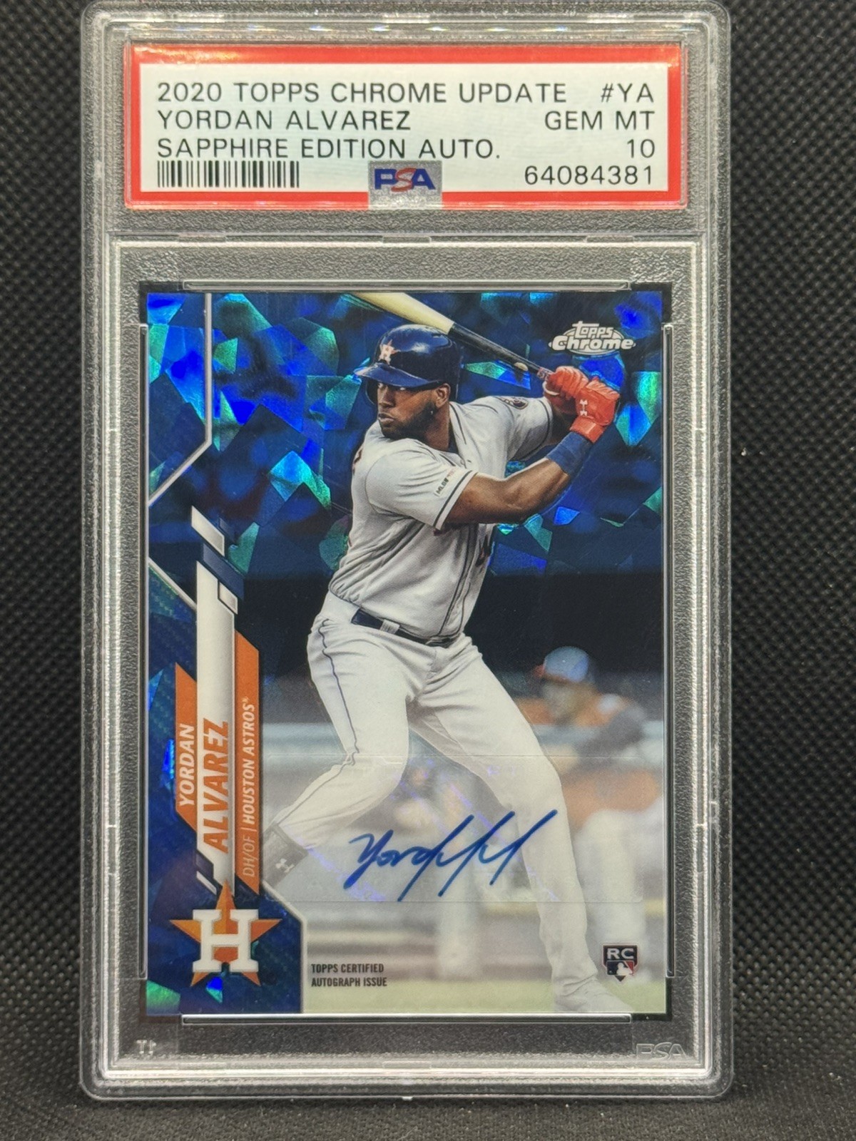 2020 Topps Chrome Sapphire U/D MLB Rookie YORDAN ALVAREZ RC PSA 10 ASTROS