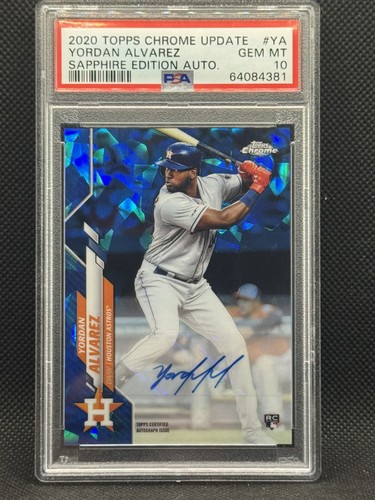 2020 Topps Chrome Sapphire U/D MLB Rookie YORDAN ALVAREZ RC PSA 10 ASTROS