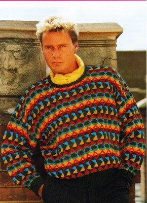 ~ Patons Strickmuster für Herren bunter Fair Isle Pullover ~ 38'' ~ 44'' ~