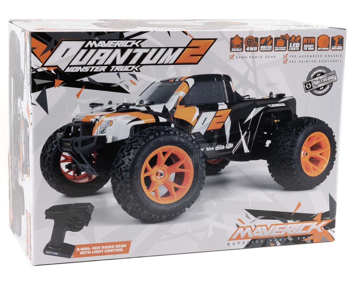 Maverick Quantum2 1/10 4WD RTR Electric Monster Truck (Orange) [MVK150401]