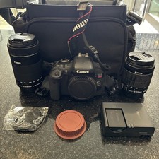 Canon Rebel EOS T6i camera 18-55mm 55-250mm Case and charger