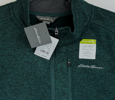 NWT Eddie Bauer Sweater Fleece Quarter Zip Pullover Green