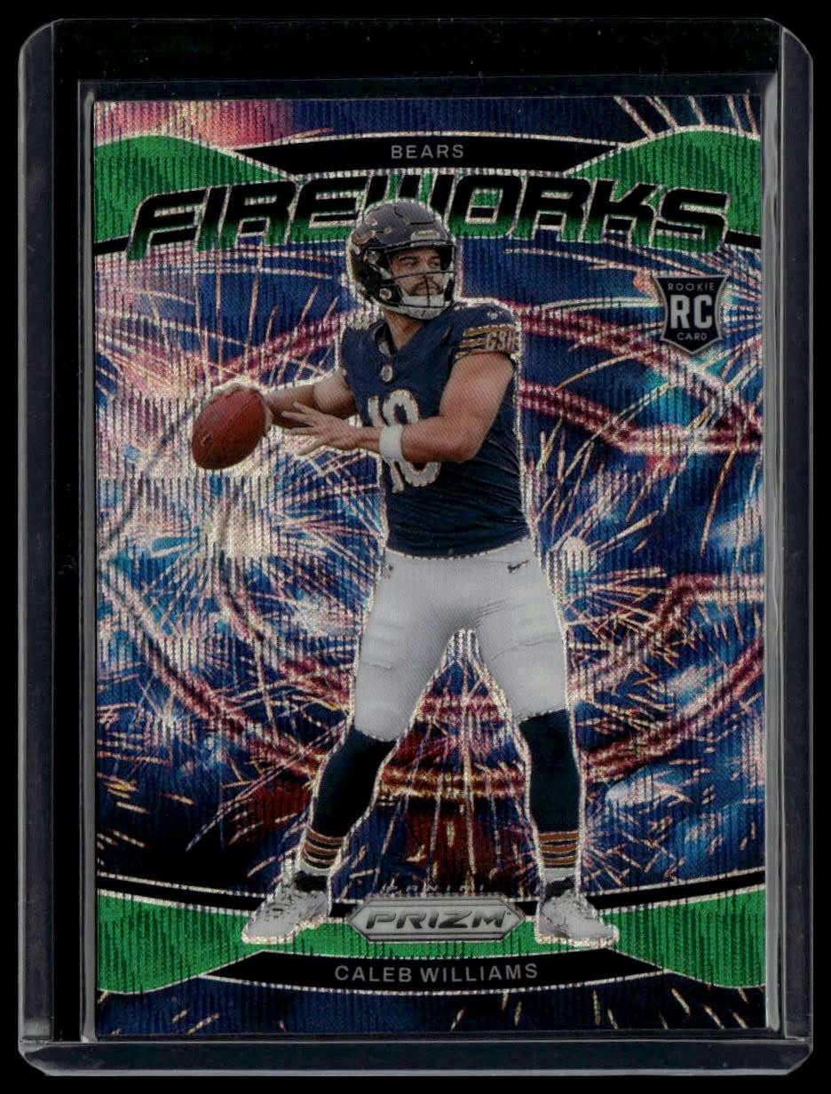 2024 Panini Prizm #25 Caleb Williams Fireworks Green Wave Prizm
