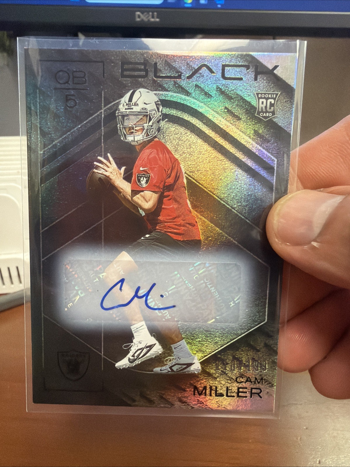 Cam Miller RC Auto /199 2025 Panini Black #193 Raiders Rookie