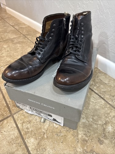 Officine Creative Boots Men's 42.5 MAVIC 006 Cafe Brown Leather Ankle Italy 10.5