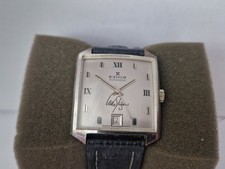 EDOX Automatico Rettangolare 37x31 mm - Quadrante Argento - Firma Udo Jürgens su Quadrante