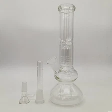 9.6 inch Heavy Smoking Glass Bongs Clear Hookah Shisha Water Pipe + Bowl. US