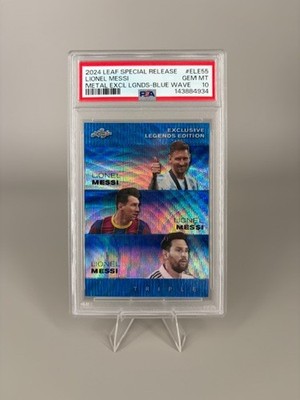 2024 Leaf Special Release Lionel Messi Legends Blue Wave 8/20 PSA 10