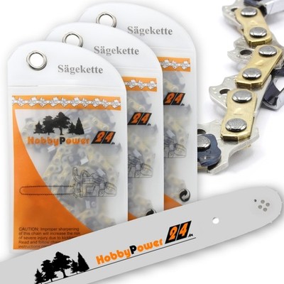 3x Sägekette + Schwert Halbmeißel 30cm 3/8LP 1,1mm 45TG f. GRIZZLY COMET CKS2000