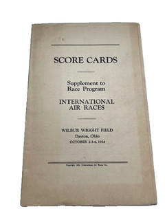 1924 INTERNATIONAL AIR RACES WILBUR WRIGHT FIELD SCORE CARDS PROGRAM #1349