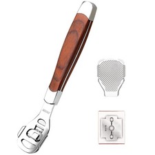 Foot Care Pedicure Callus Shaver Wood Handle 10 Blades - Detachable Head