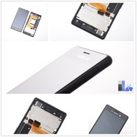 FüR Sony Xperia M4 Aqua E2303 Display Lcd Touchscreen Digitizer Rahmen Schwarz