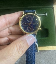 Festina Multichronograph orologio donna quarzo cronografo blu oro pelle