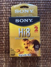 Sony Hi8 60 min Digital8 120 min Hi8 HMP Cassette Tape - 2 Pack SEALED