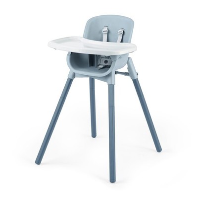 Folding High Chair 4-in-1 Feeding Toddler Youth Stool Chicco Capri Blue Zest