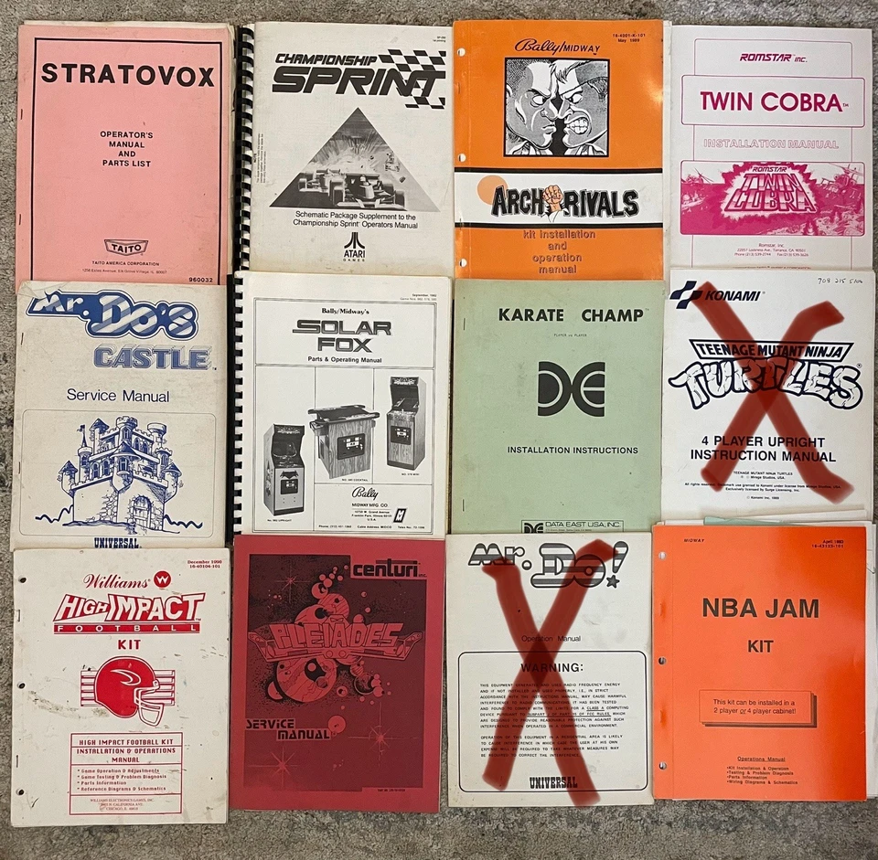 Manuais de operador/serviço de arcade - muitos para escolher (LEIA A DESCRIÇÃO) - Imagem 3 de 4