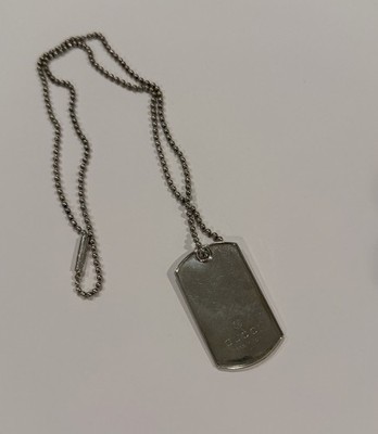 Authentic Vintage Gucci Dog Tag Necklace 925 Sterling Silver | eBay