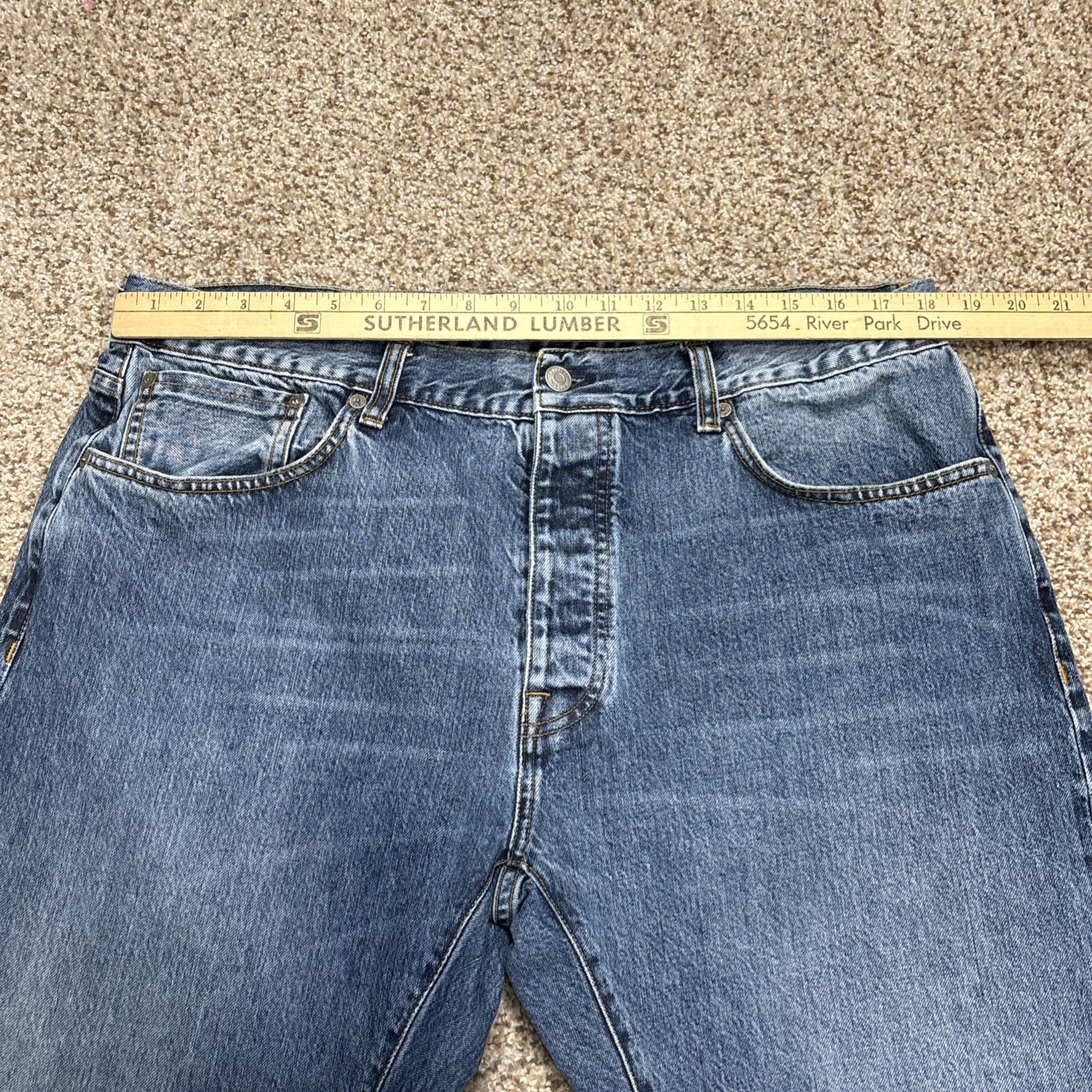 Oobe Brand Classic Denim Jeans Straight Button Fly Men's 38x30 Fits 36 X 30 - View 8