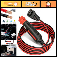 10ft 12V/24V Car Refrigerator Power Cord - 90  Cigarette Lighter Plug for Portab